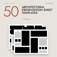 50 Architectural Presentation Sheet Templates for Photoshop
