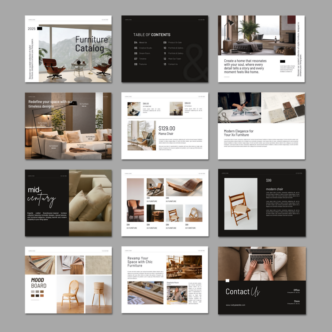 Furniture Catalog Template Canva | Interior Design Catalog | Interior ...