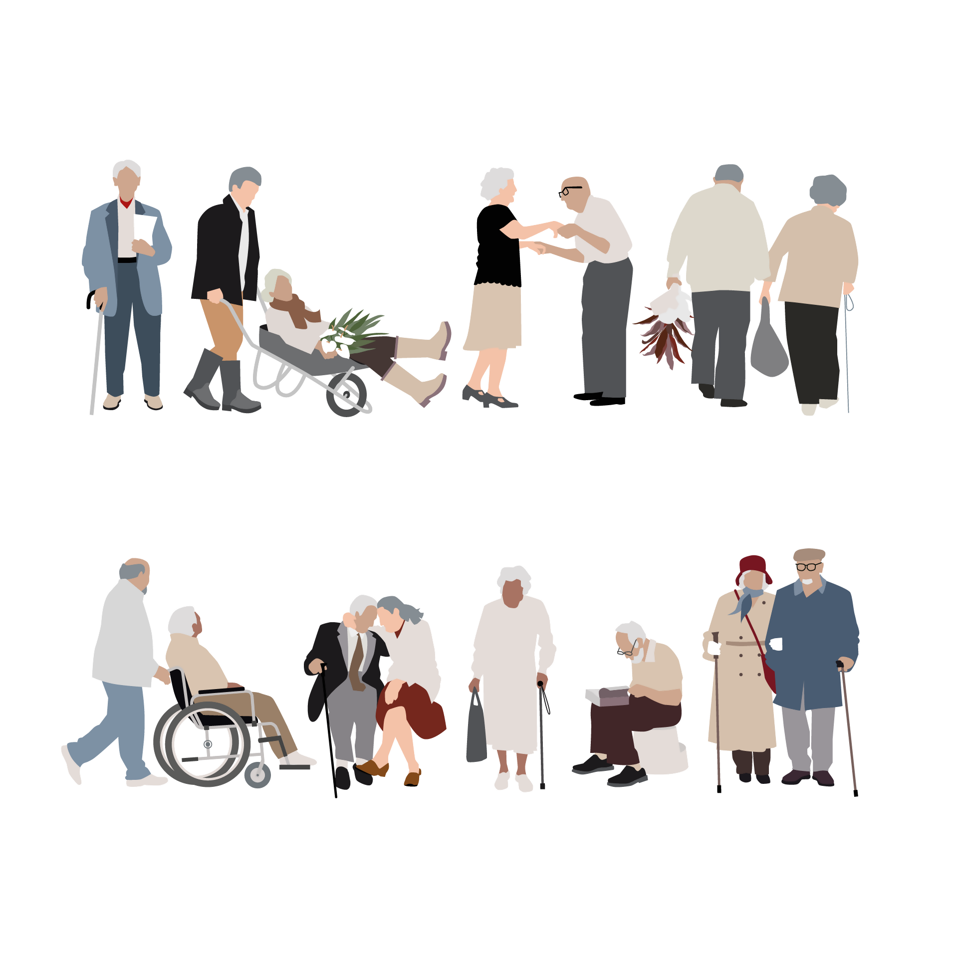 Old People Cutout Pack | Learn Architecture Online