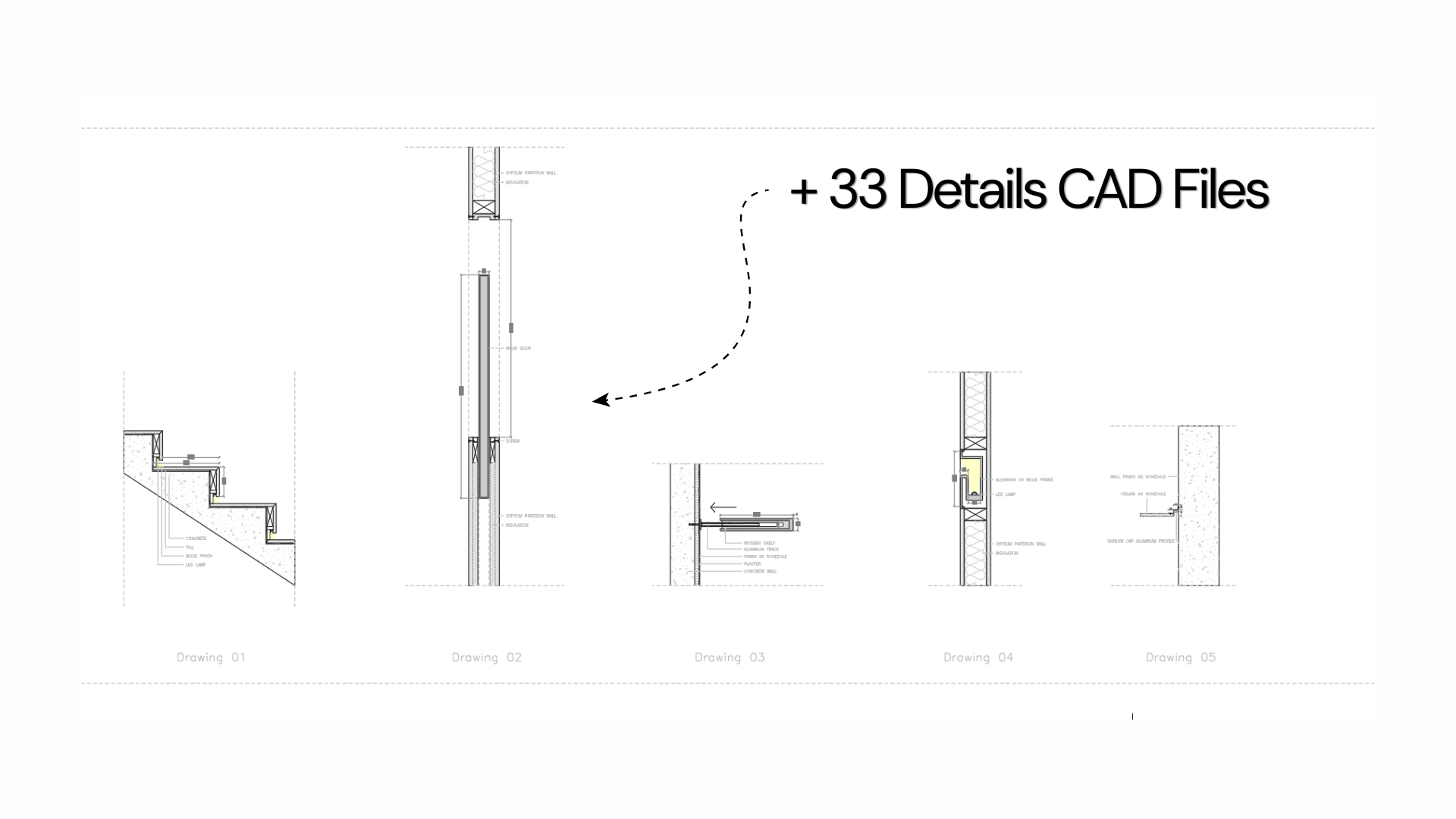 The ebook includes 33 downloadable AutoCAD detail drawings
