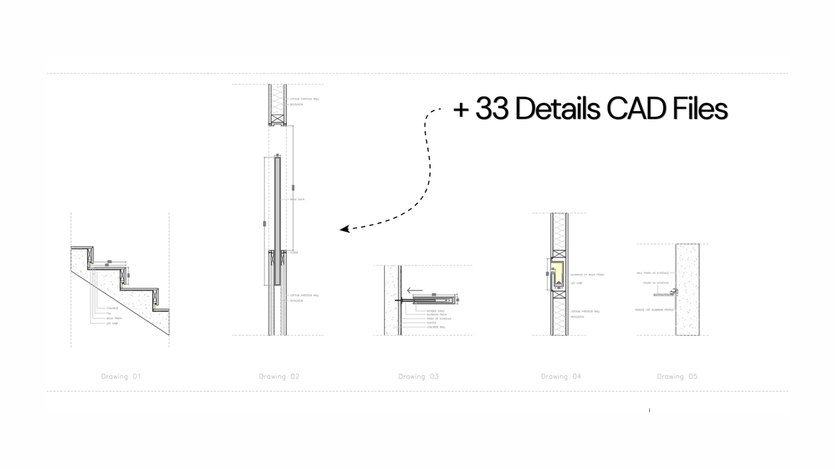 The ebook includes 33 downloadable AutoCAD detail drawings