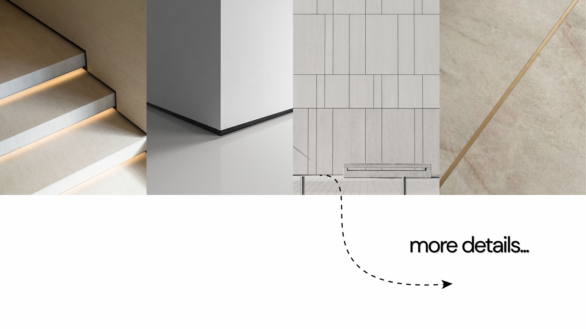 More built architectural details covered in the book - recessed lighting, skirting reveals and tile junctions
