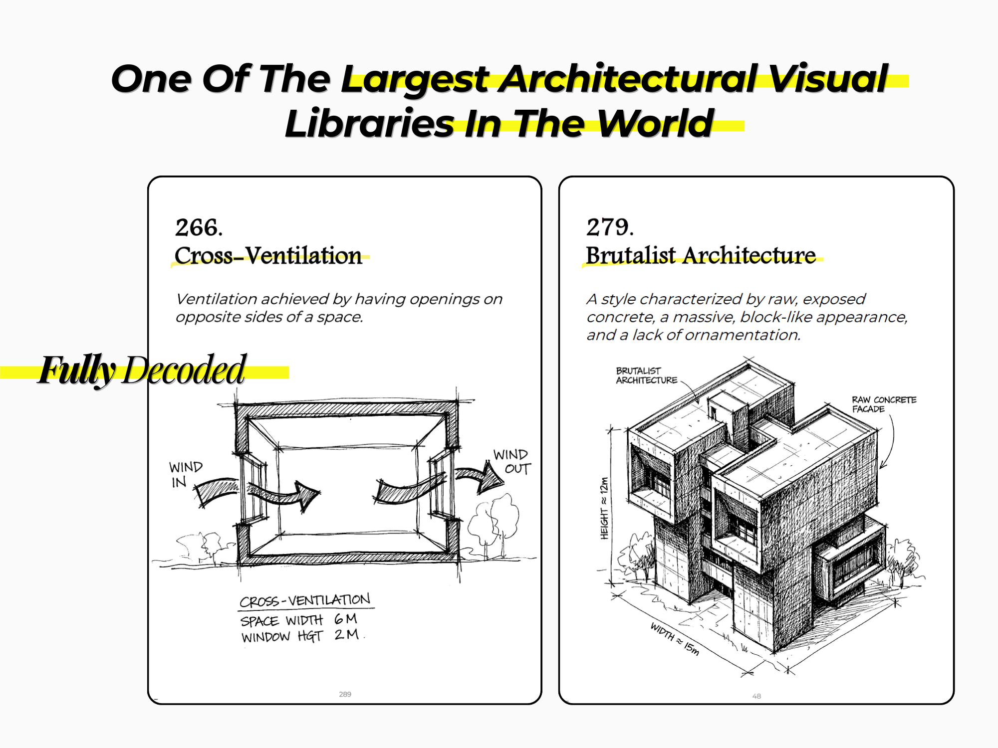 One of the largest architectural visual libraries - Cross-Ventilation and Brutalist Architecture fully decoded