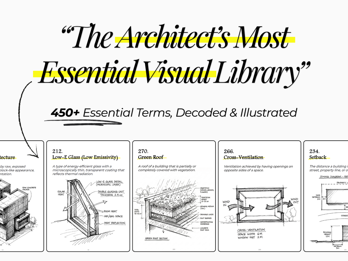 The architect's most essential visual library - 450+ essential terms, decoded and illustrated