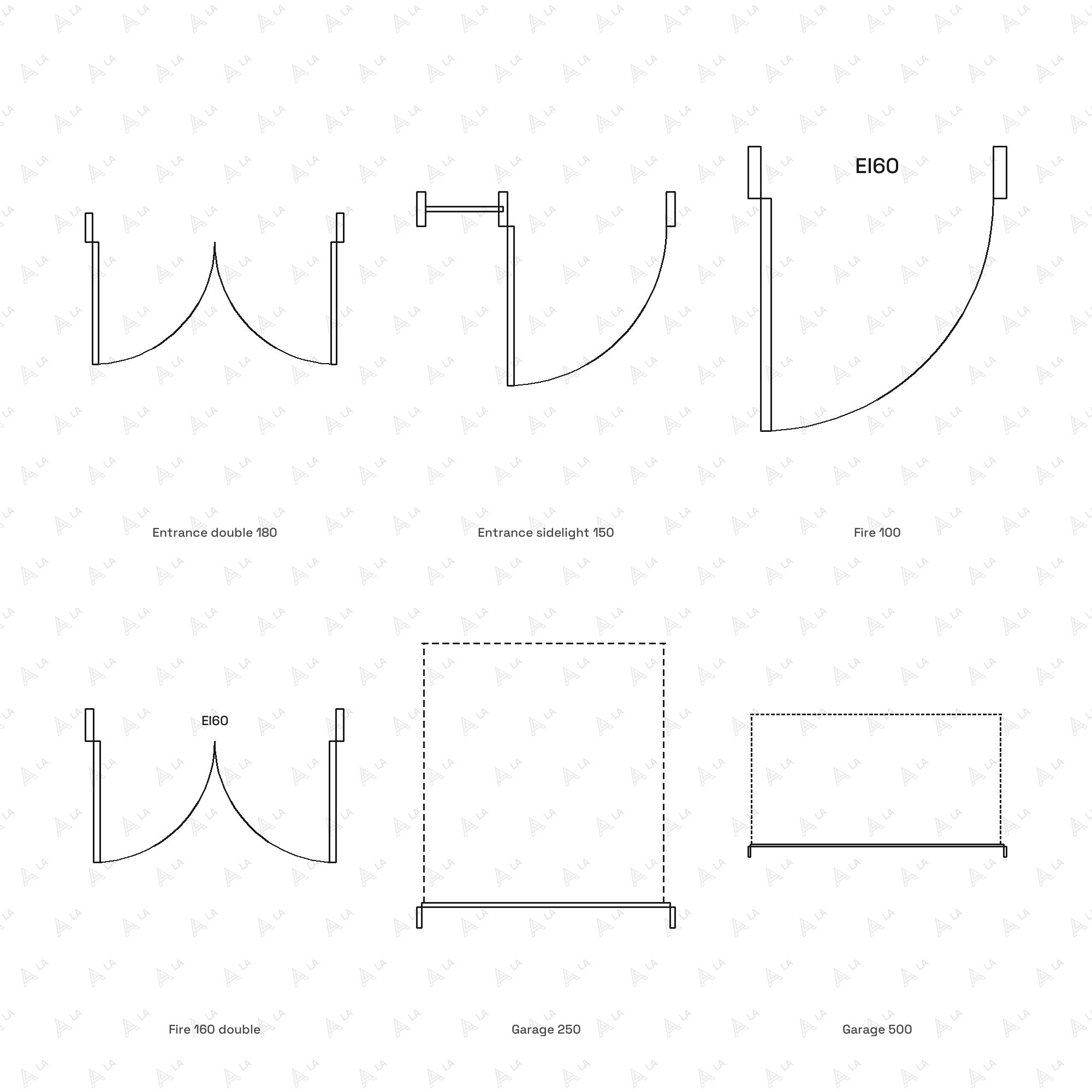 Door CAD Blocks · Set 3 Entrance, Garage, Fire all blocks