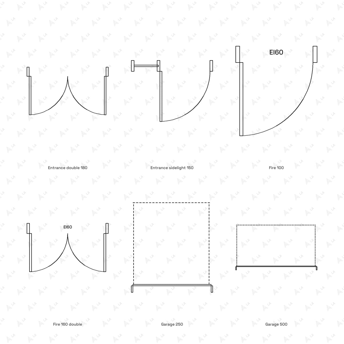 Door CAD Blocks · Set 3 Entrance, Garage, Fire all blocks