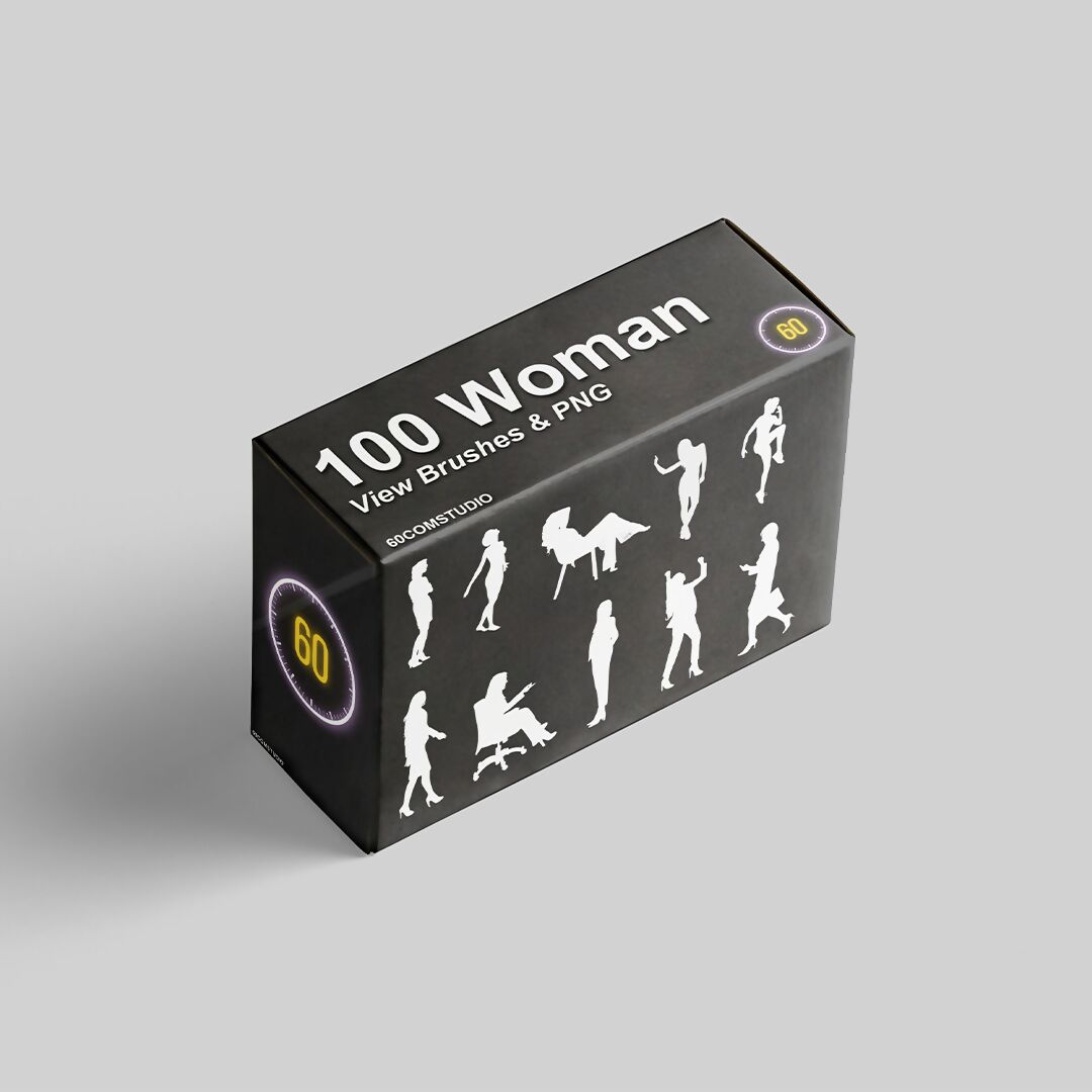 100 Woman View Photoshop Brushes & PNG — Photoshop brush set for architectural drawings