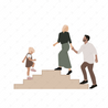 People on the Stairs Cutout Pack