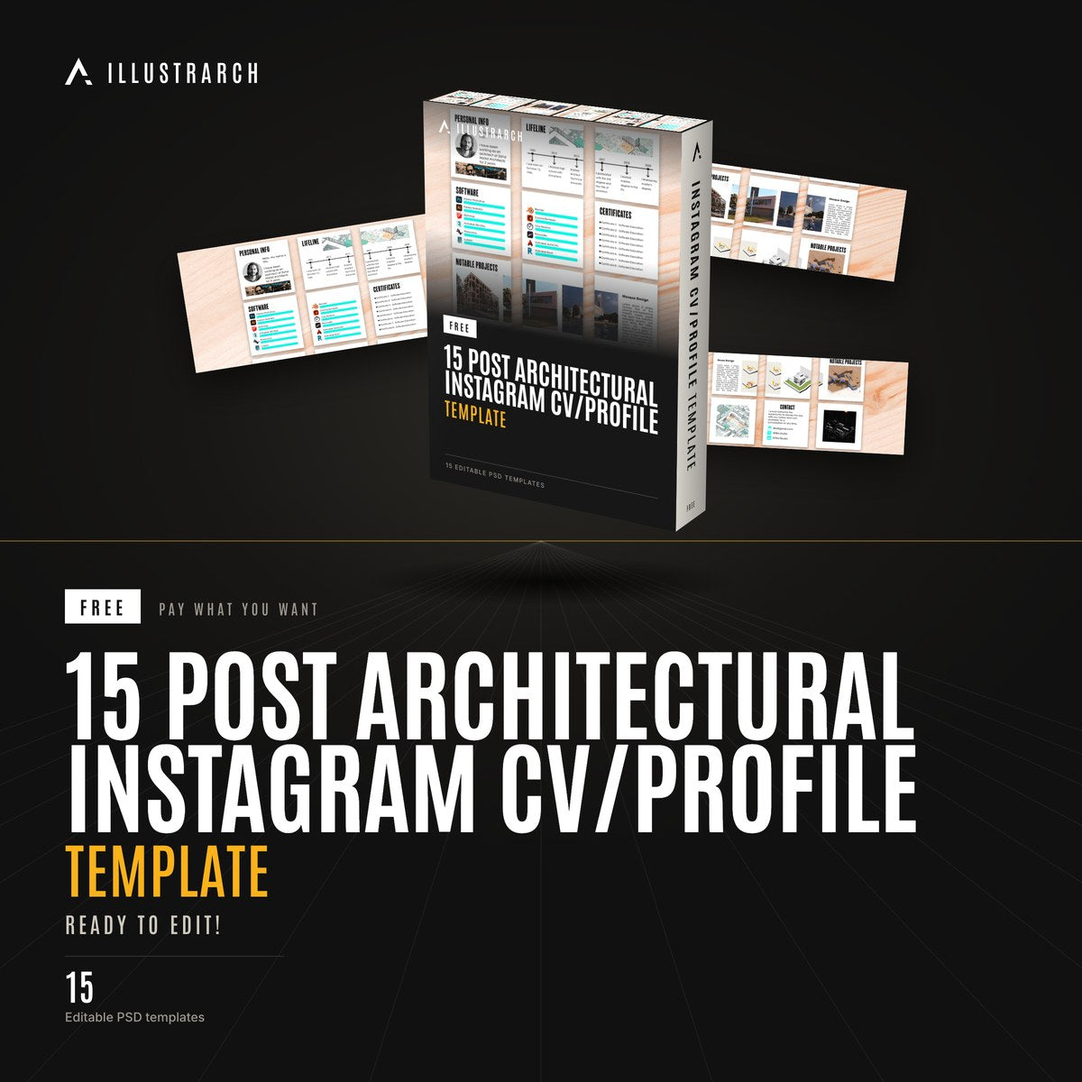 15 Post Architectural Instagram CV/Profile Template cover
