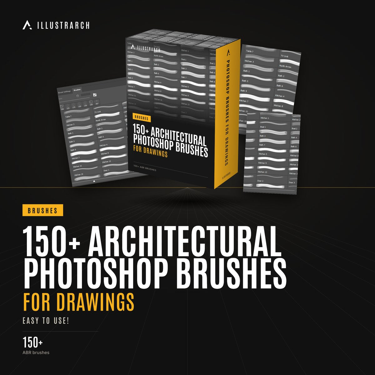 150+ Architectural Photoshop Brushes for Drawings cover
