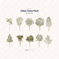 Flat Vector Urban Trees Pack