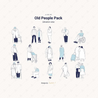 15 Set Flat Vector People - Old People Set Illustration Pack