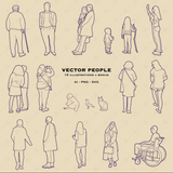 15 Vector People in Sketch Style + Bonus
