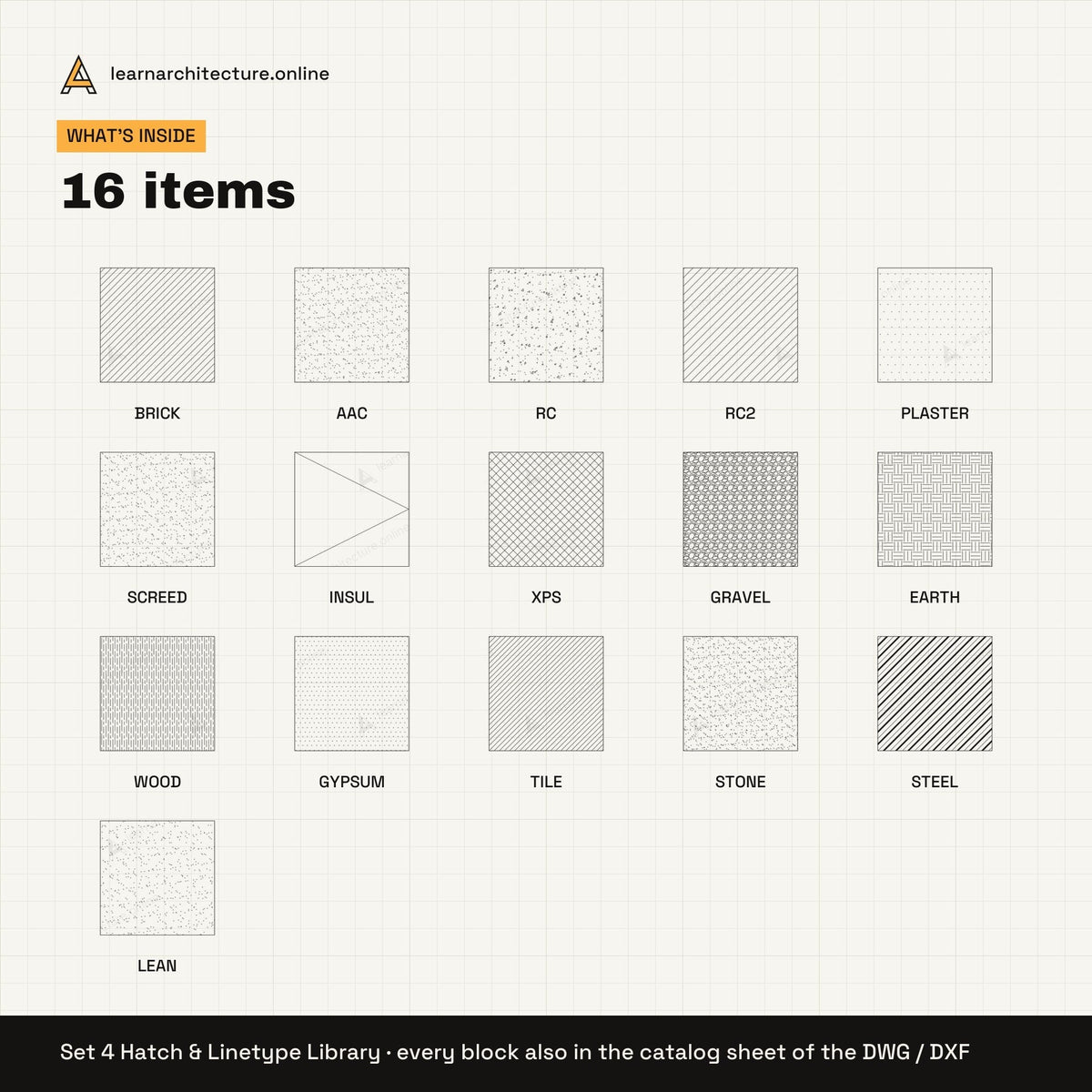 Construction Details CAD blocks set 4: contents