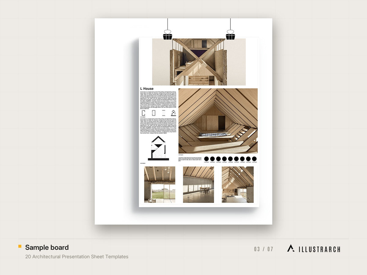 20 Architectural Presentation Sheet Templates: sample board