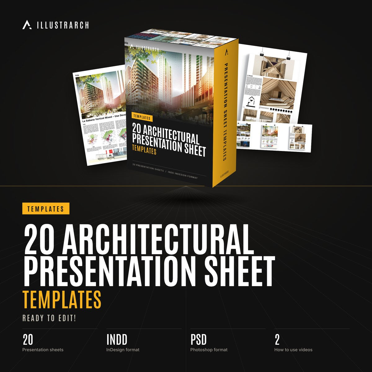 20 Architectural Presentation Sheet Templates cover