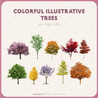 Colorful Illustrative Trees Pack 1