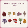 Colorful Illustrative Trees Pack 1