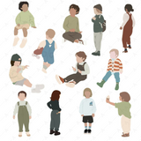 Flat Vector Toddlers Illustrations