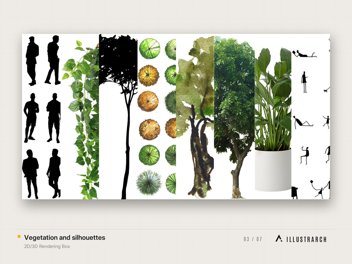 2D/3D Rendering Box: vegetation and silhouettes