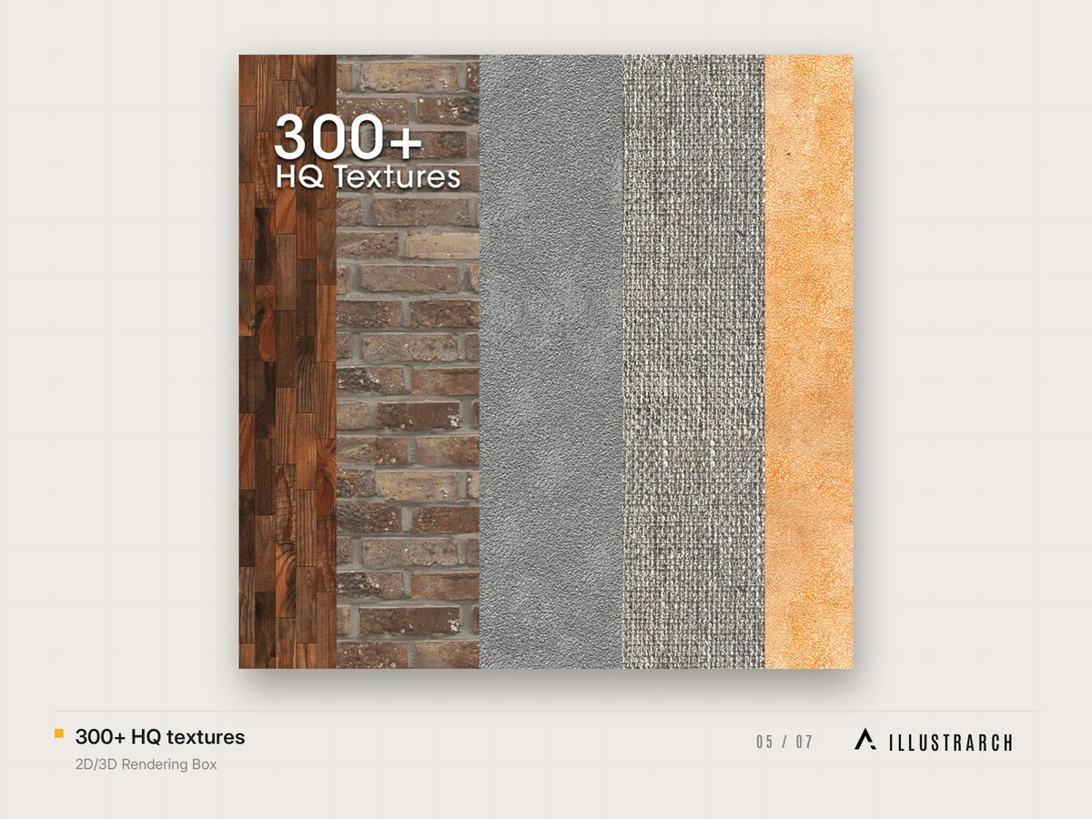 2D/3D Rendering Box: 300 hq textures