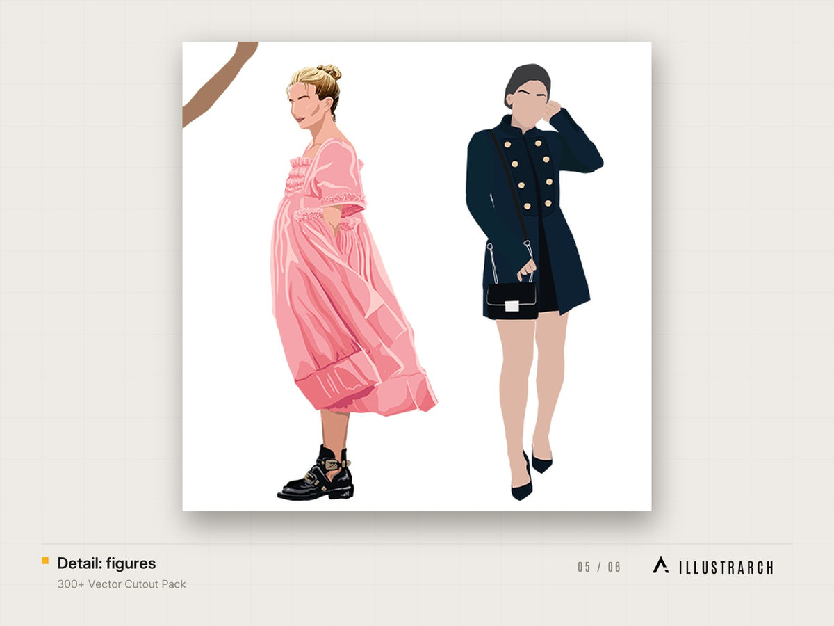 300+ Vector Cutout Pack: detail figures