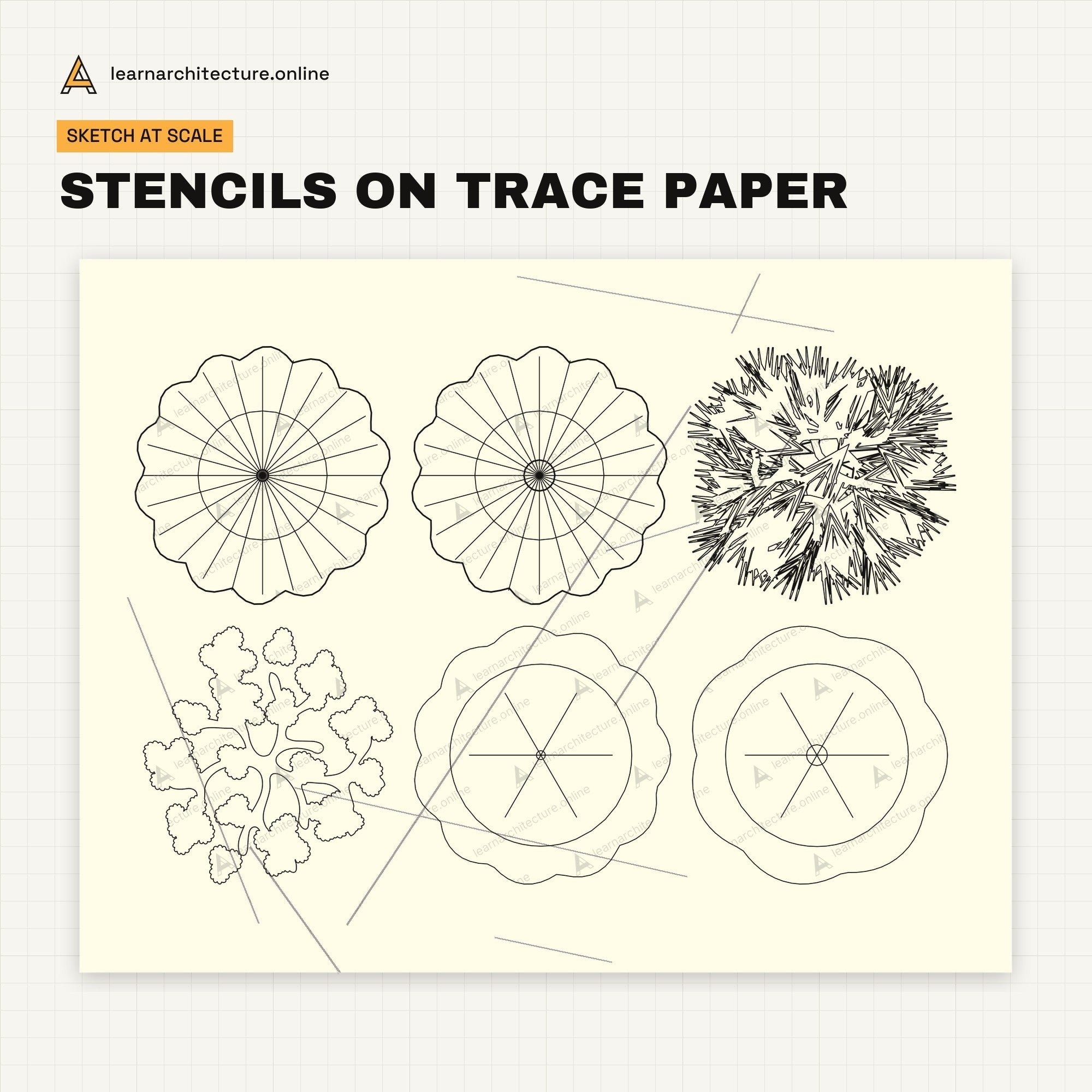 Trace Stencils: Plan Trees & Shrubs stencils on trace paper