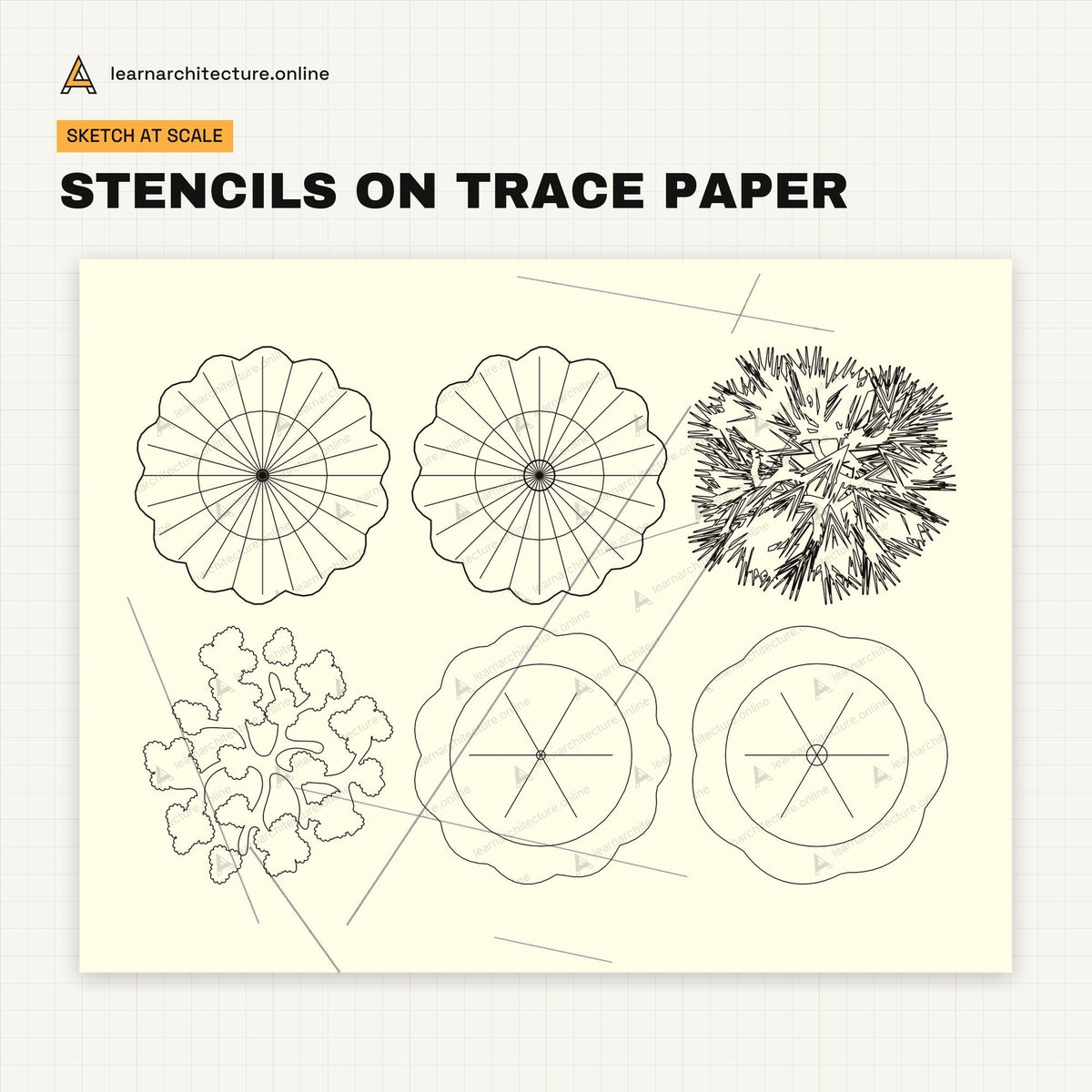 Trace Stencils: Plan Trees & Shrubs stencils on trace paper