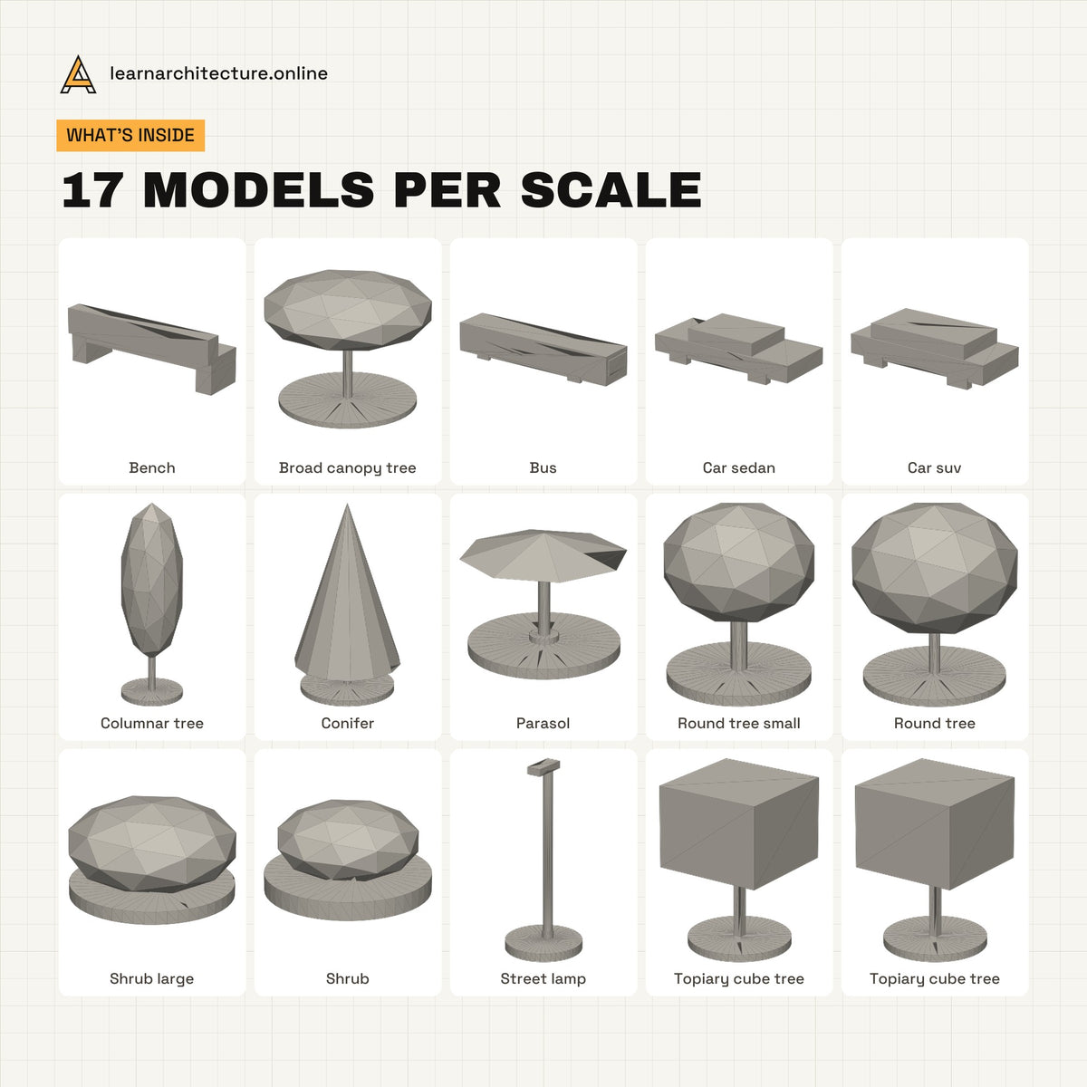 3D Print Model Trees, Cars & Landscape what's inside