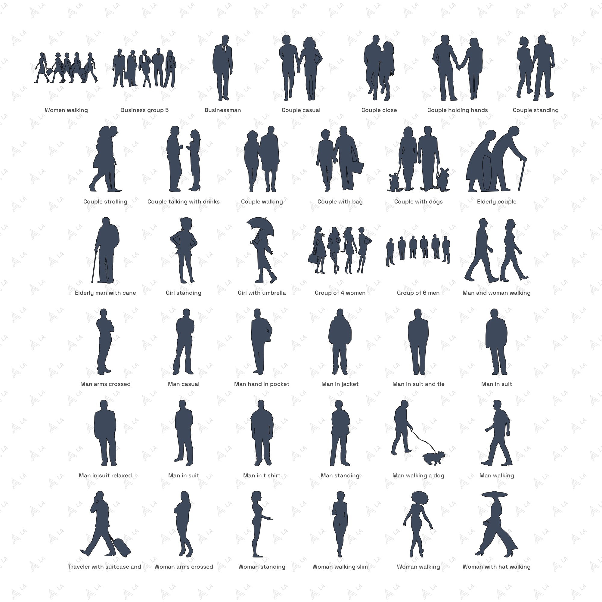 People Standing & Walking Vector Pack all items
