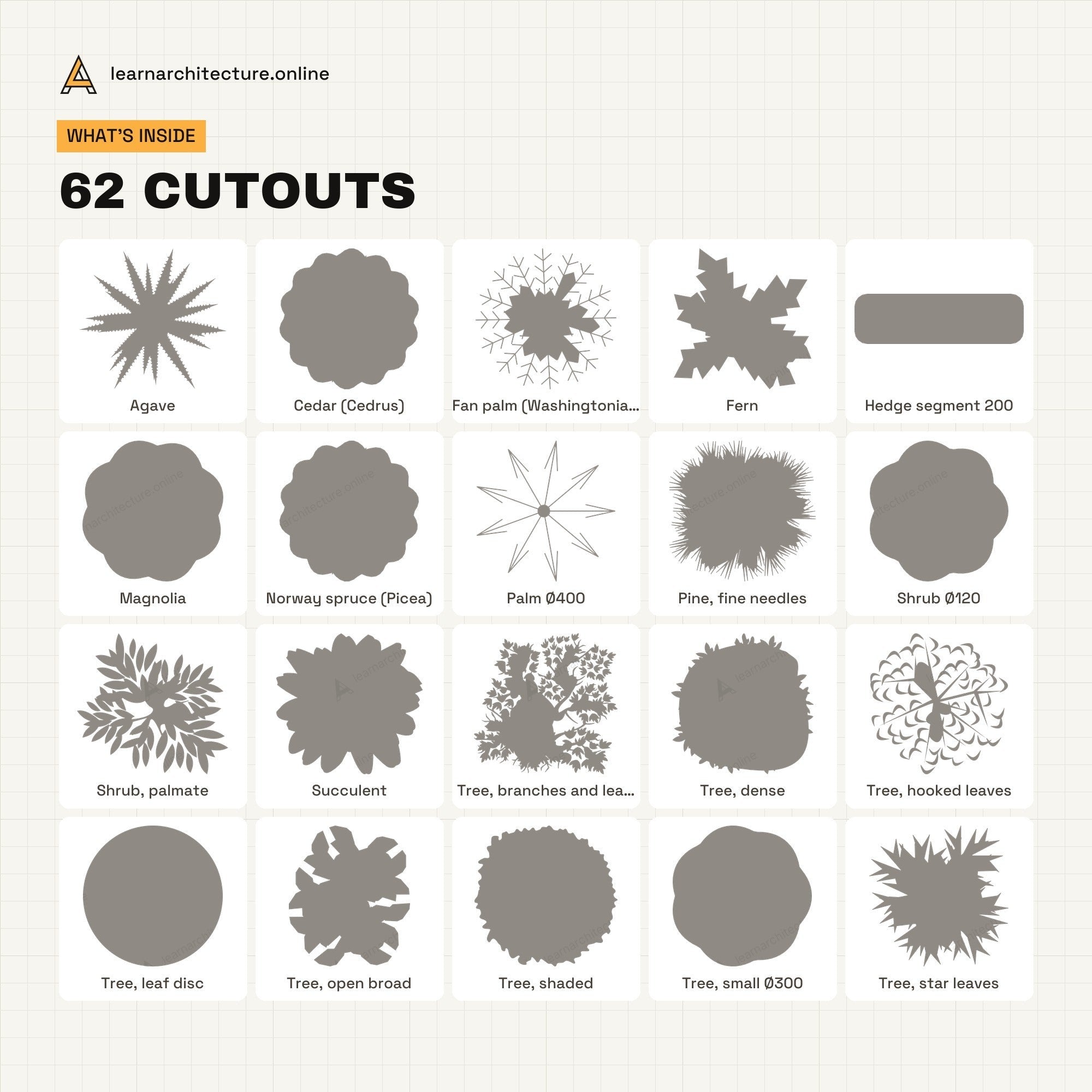 Top View Trees & Shrubs PNG Cutouts what's inside
