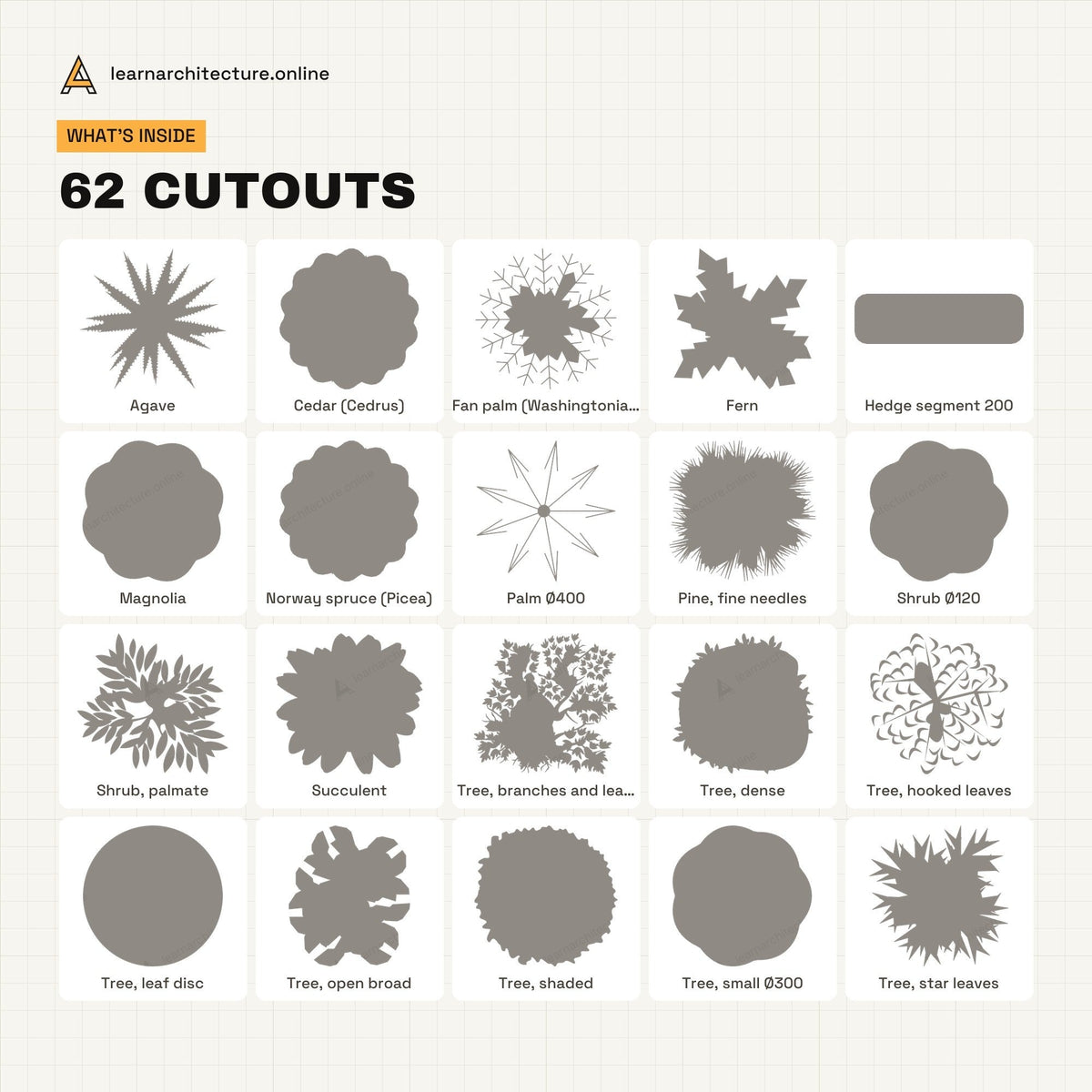 Top View Trees & Shrubs PNG Cutouts what's inside