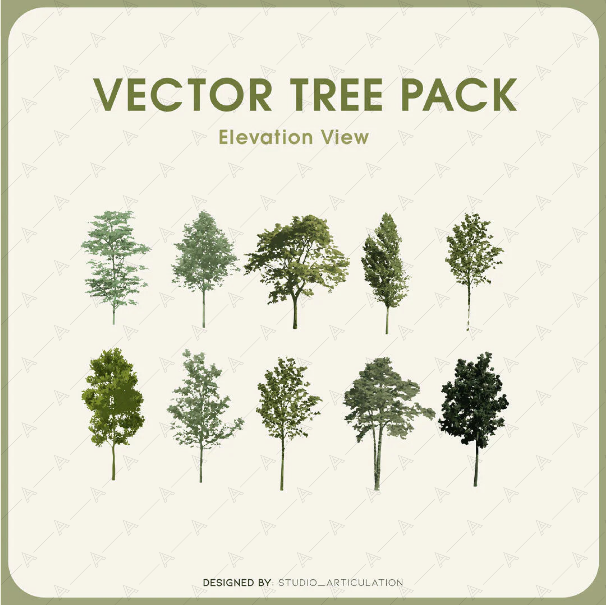 Illustrative Trees Pack 1 – Learn Architecture Online
