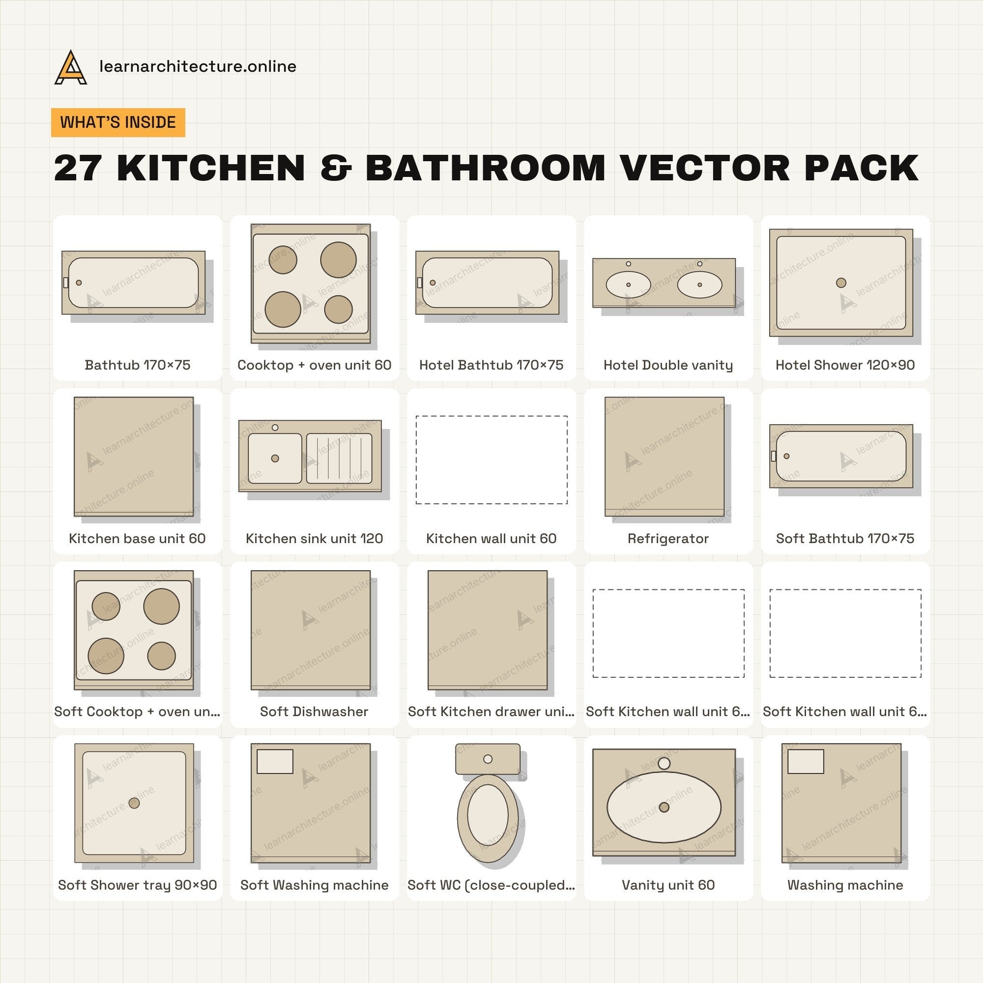 Kitchen & Bathroom Vector Pack what's inside