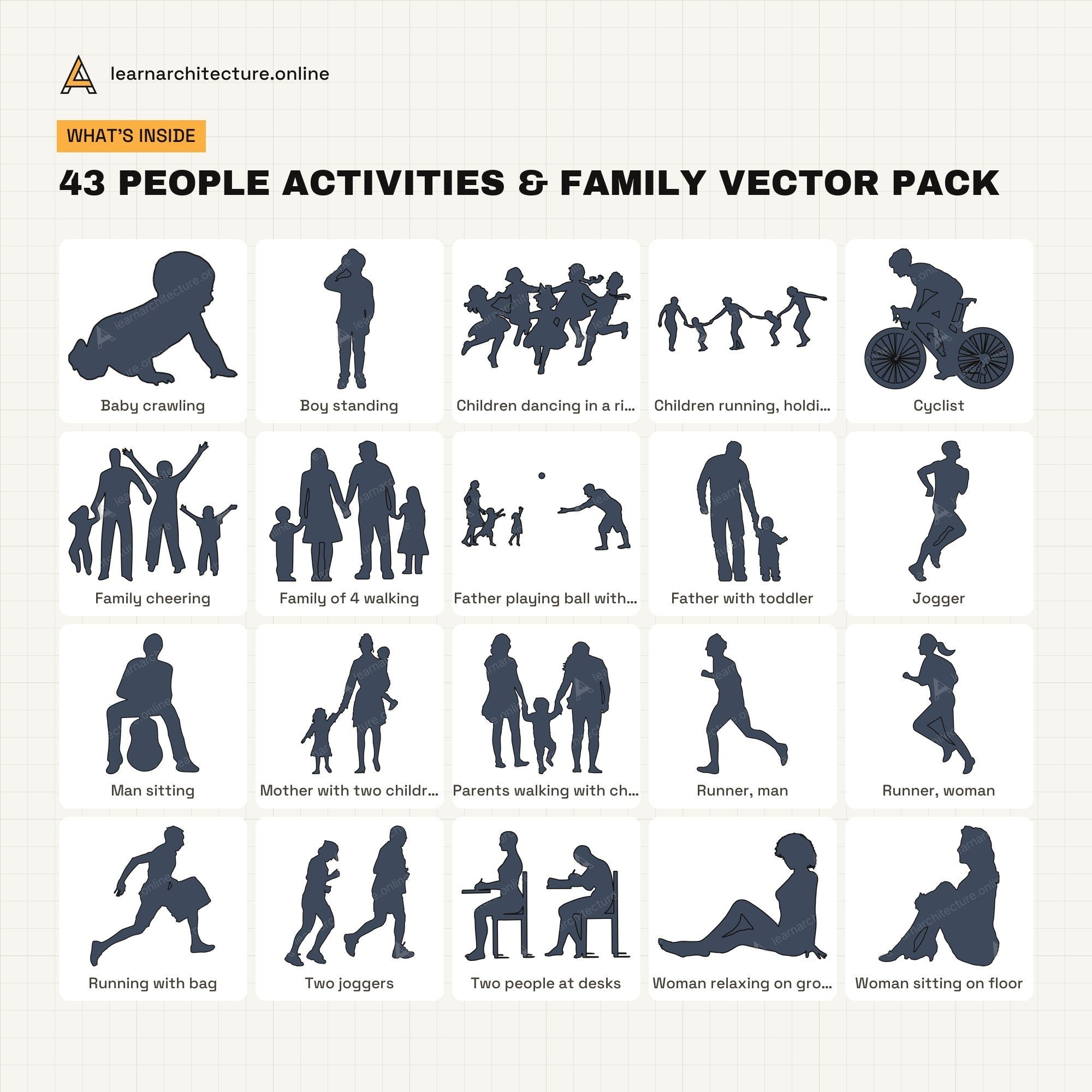 People Activities & Family Vector Pack what's inside