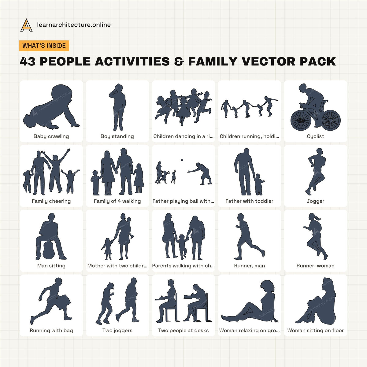 People Activities & Family Vector Pack what's inside