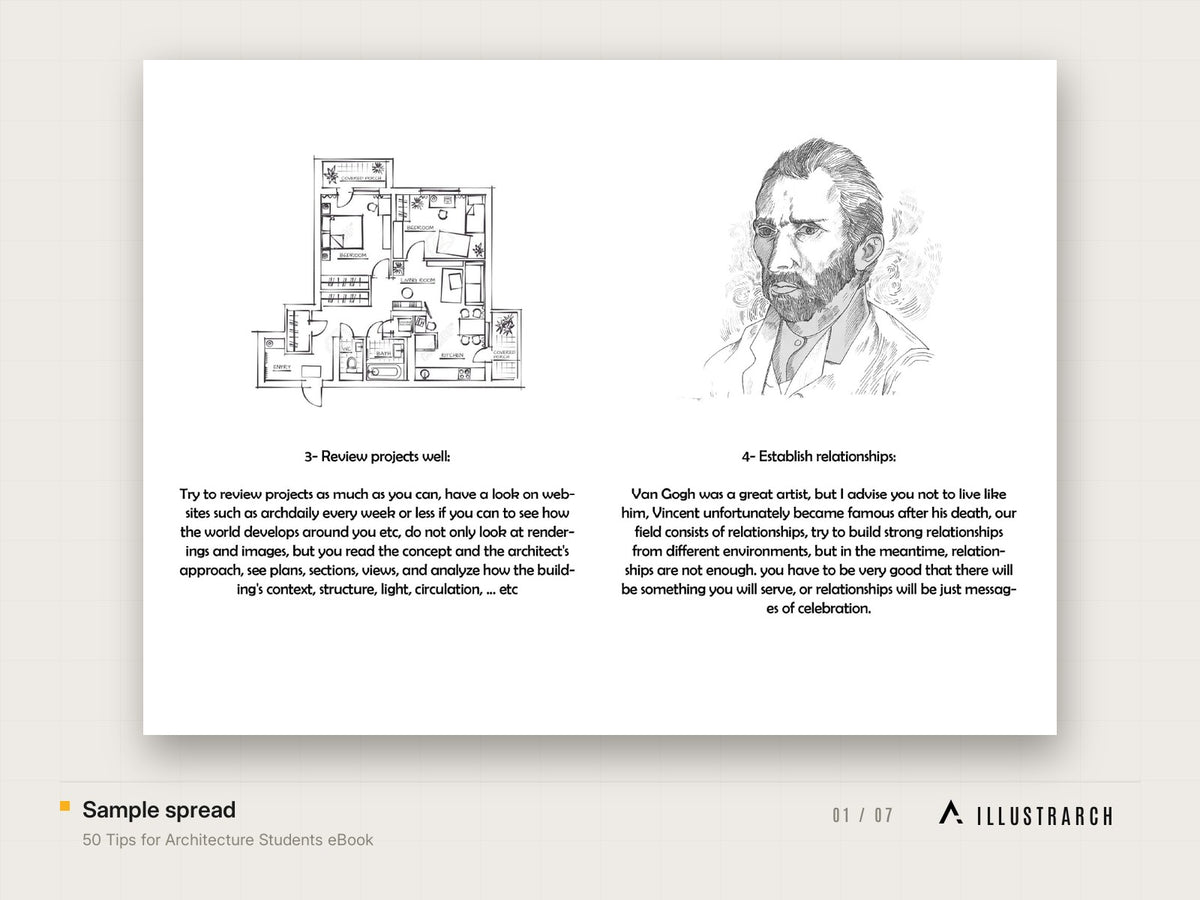 50 Tips for Architecture Students eBook: sample spread