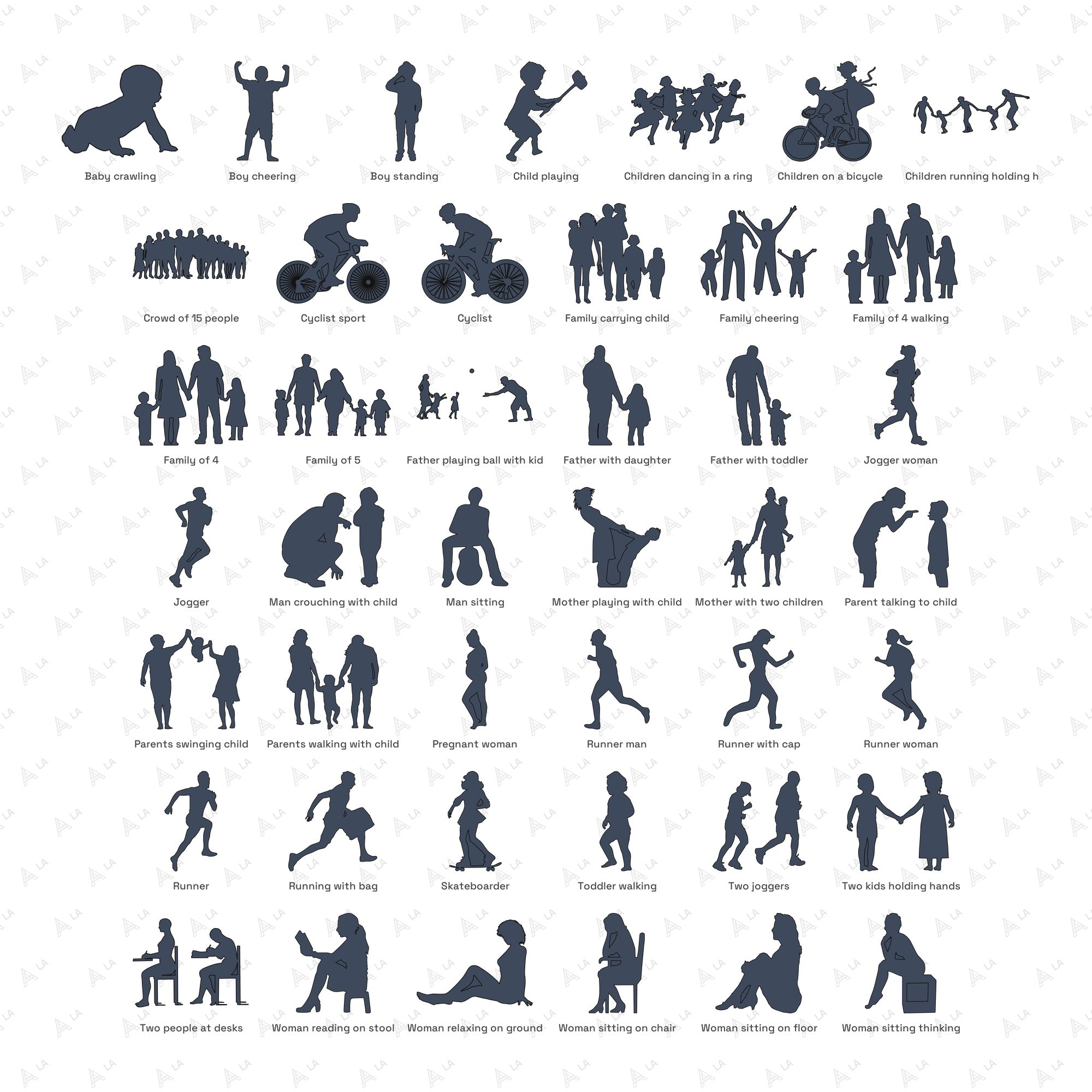 People Activities & Family Vector Pack all items