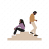 People on the Stairs Cutout Pack