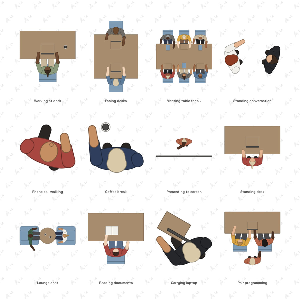 Top View People all items