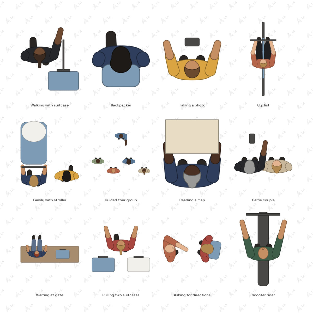 Top View People all items