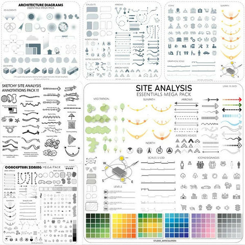 All In One Architecture Diagram/Drawing Essential Bundle — editable template for architects, preview 1 of 7
