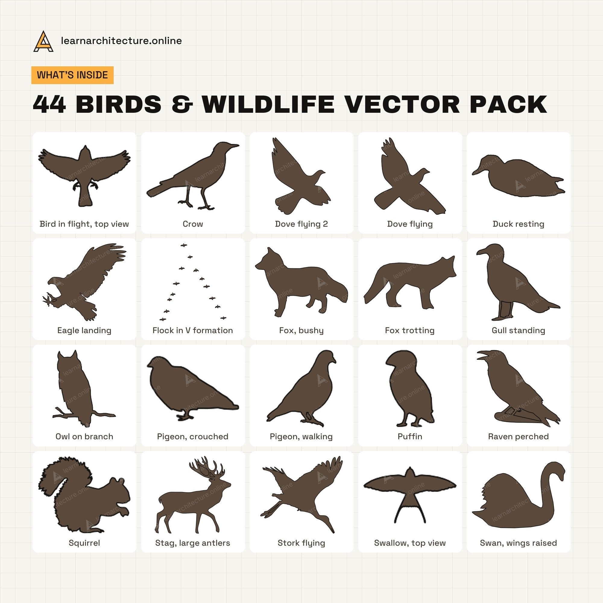 Birds & Wildlife Vector Pack what's inside