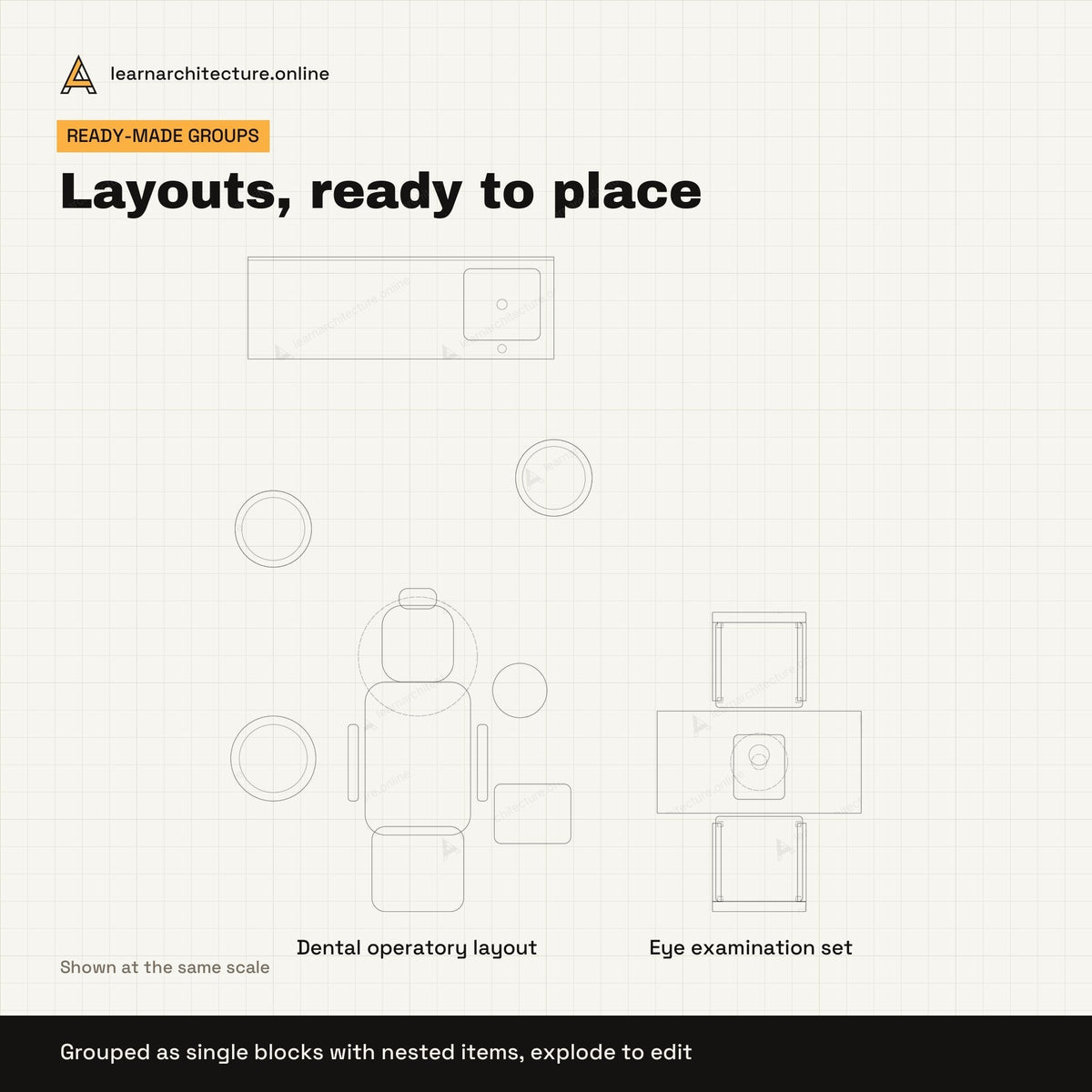 Clinic Equipment CAD blocks set 2: groups