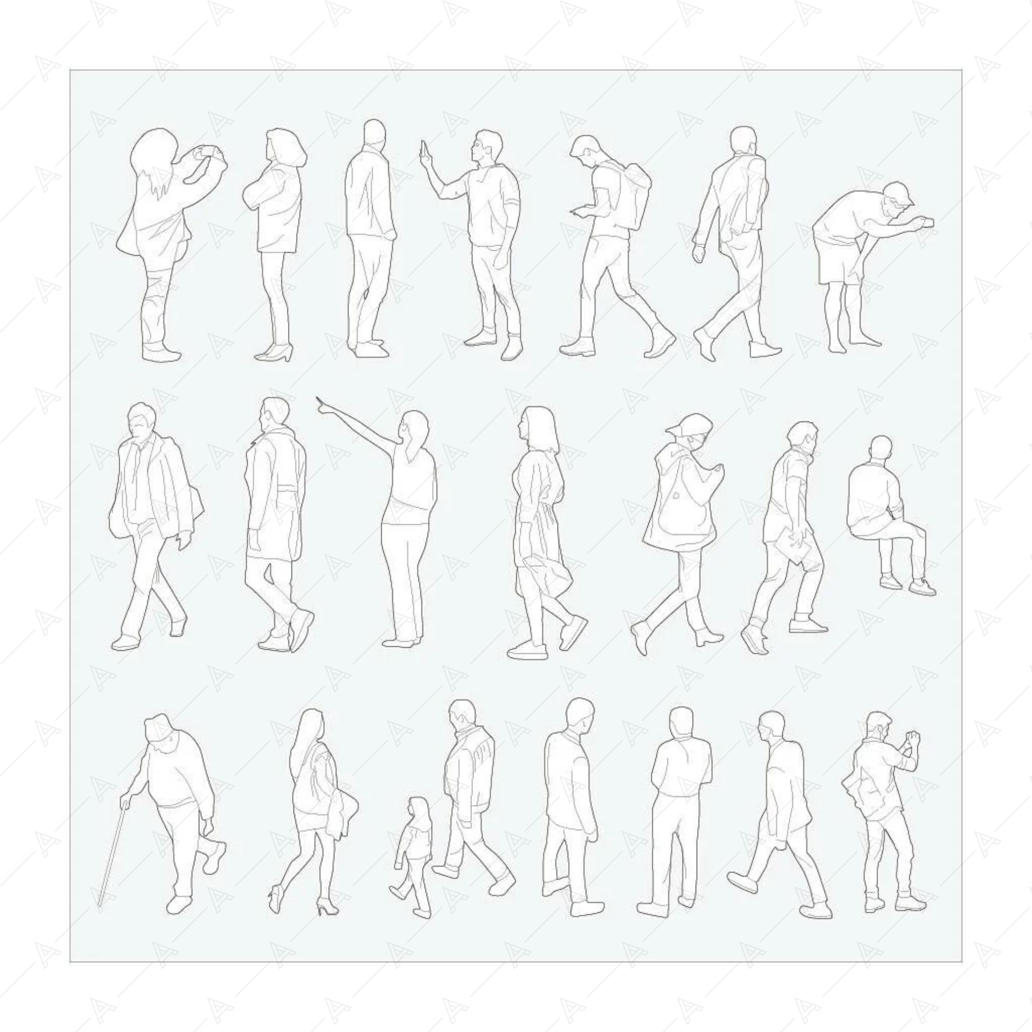 Human Outlines (22 Figures) – Learn Architecture Online