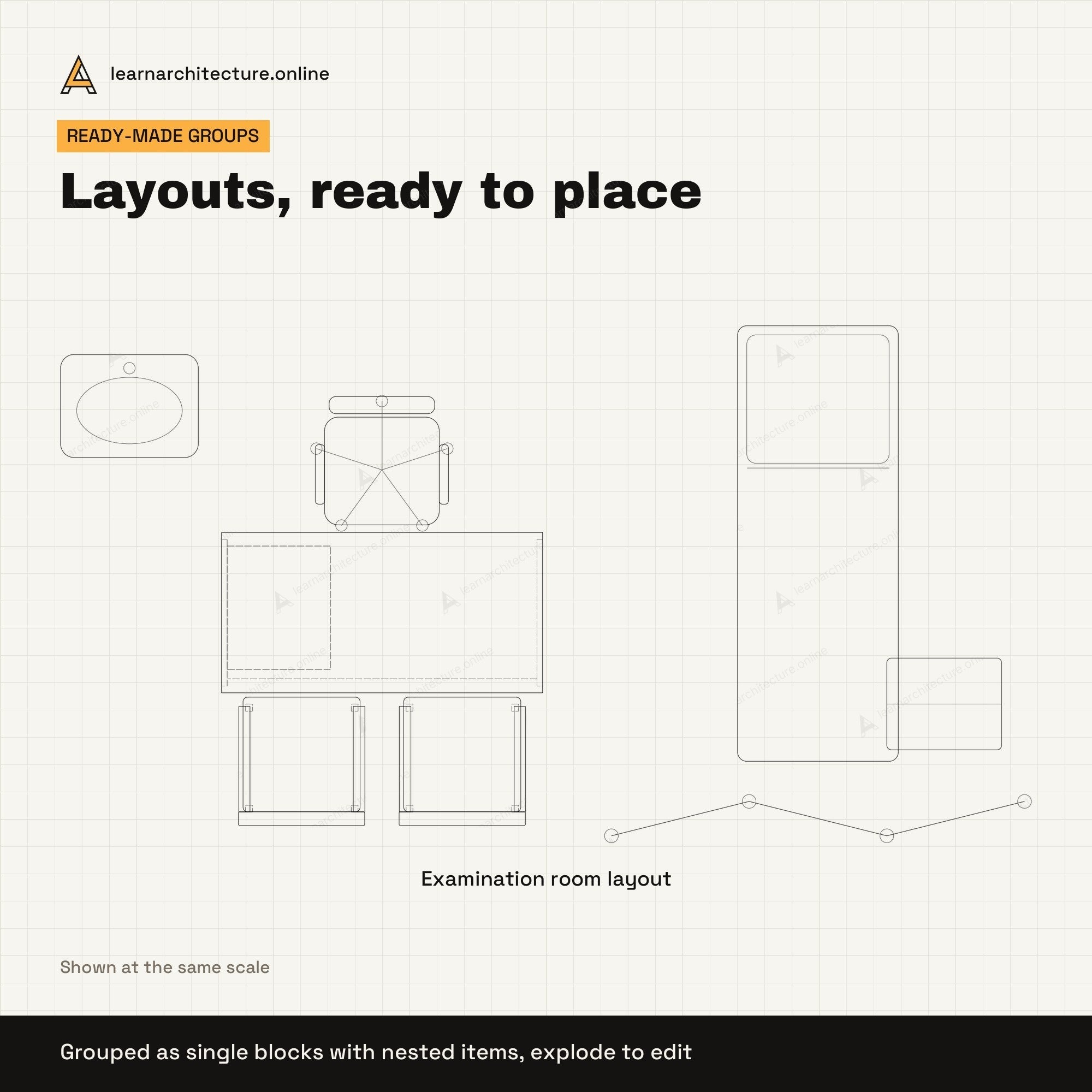 Clinic Equipment CAD blocks set 1: groups