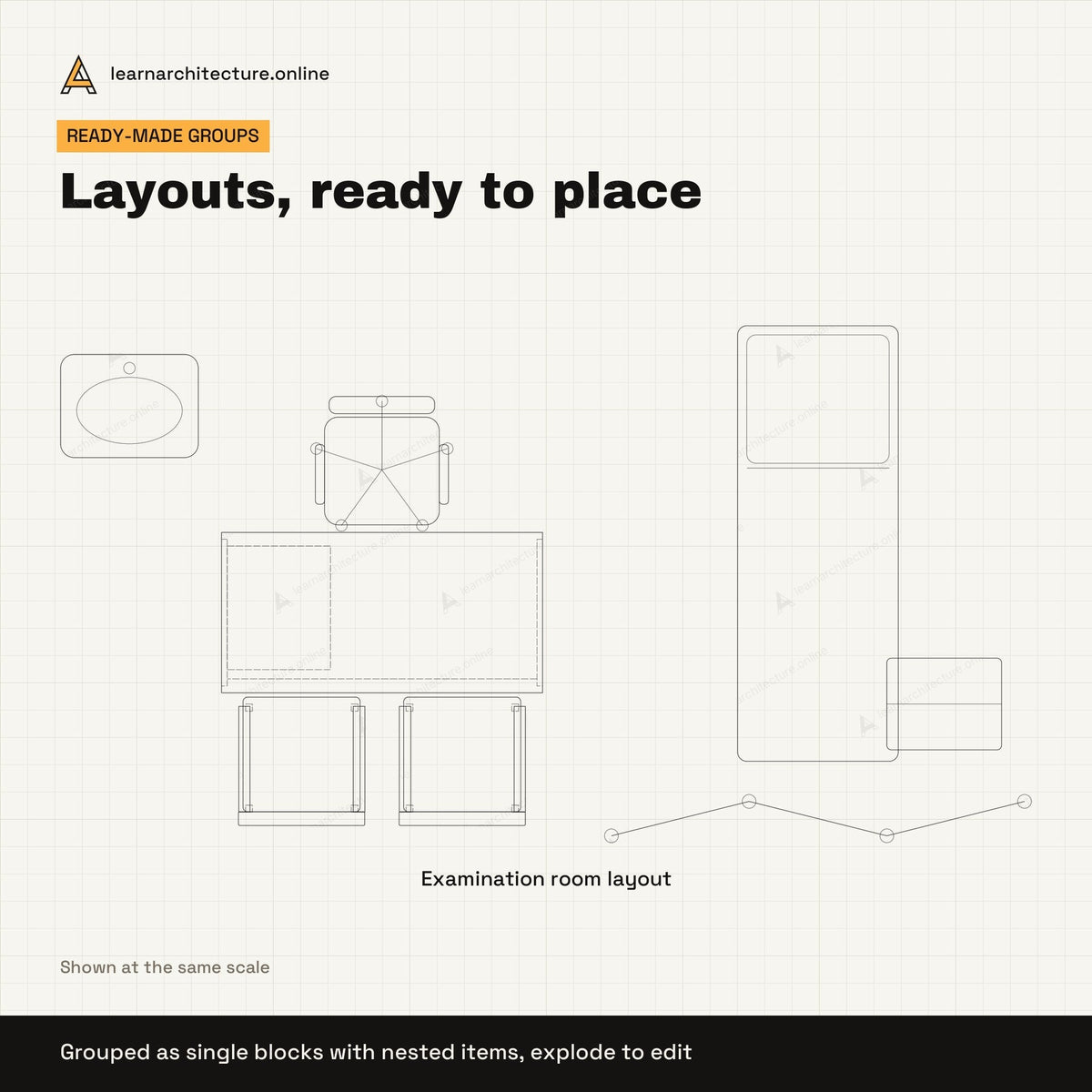 Clinic Equipment CAD blocks set 1: groups