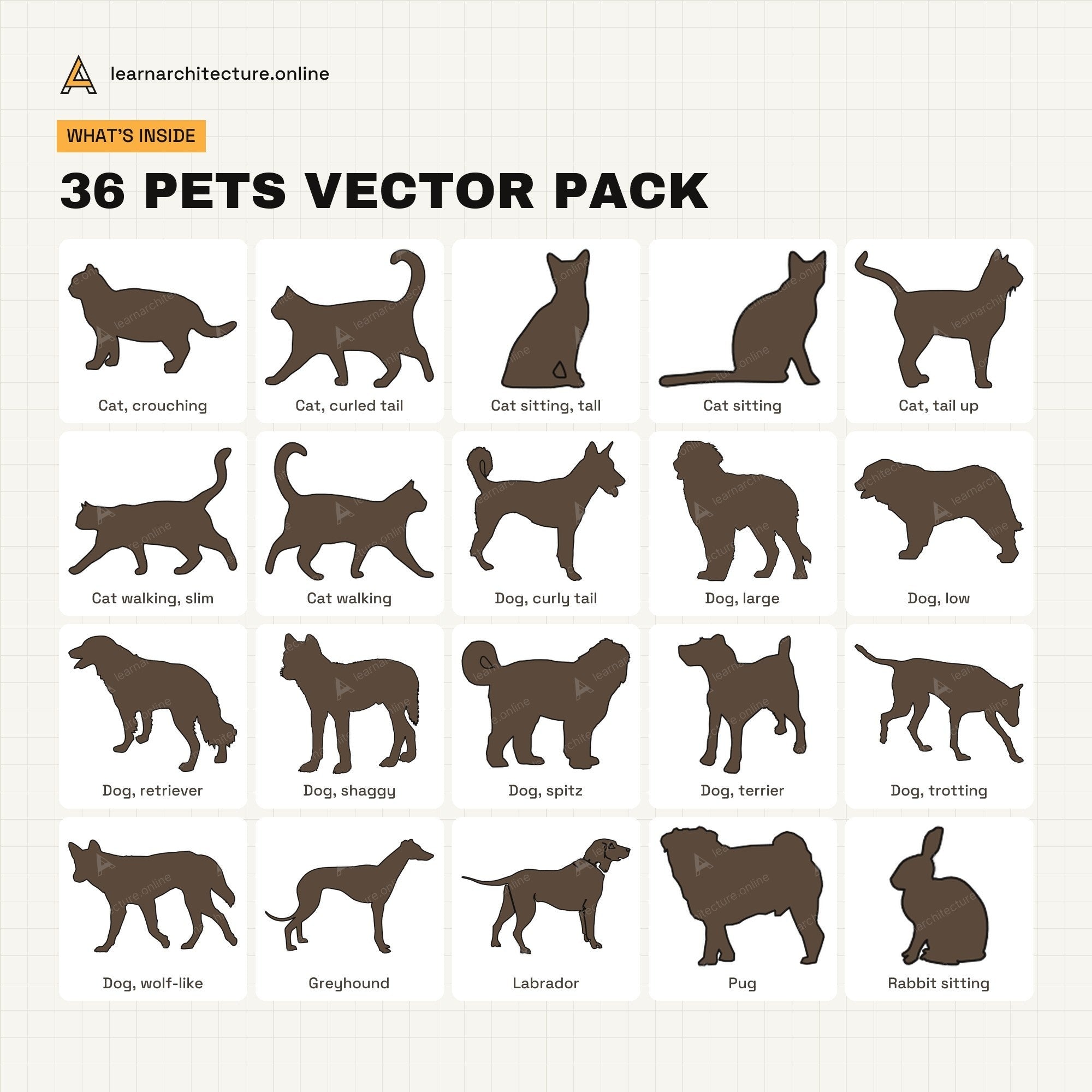 Pets Vector Pack what's inside