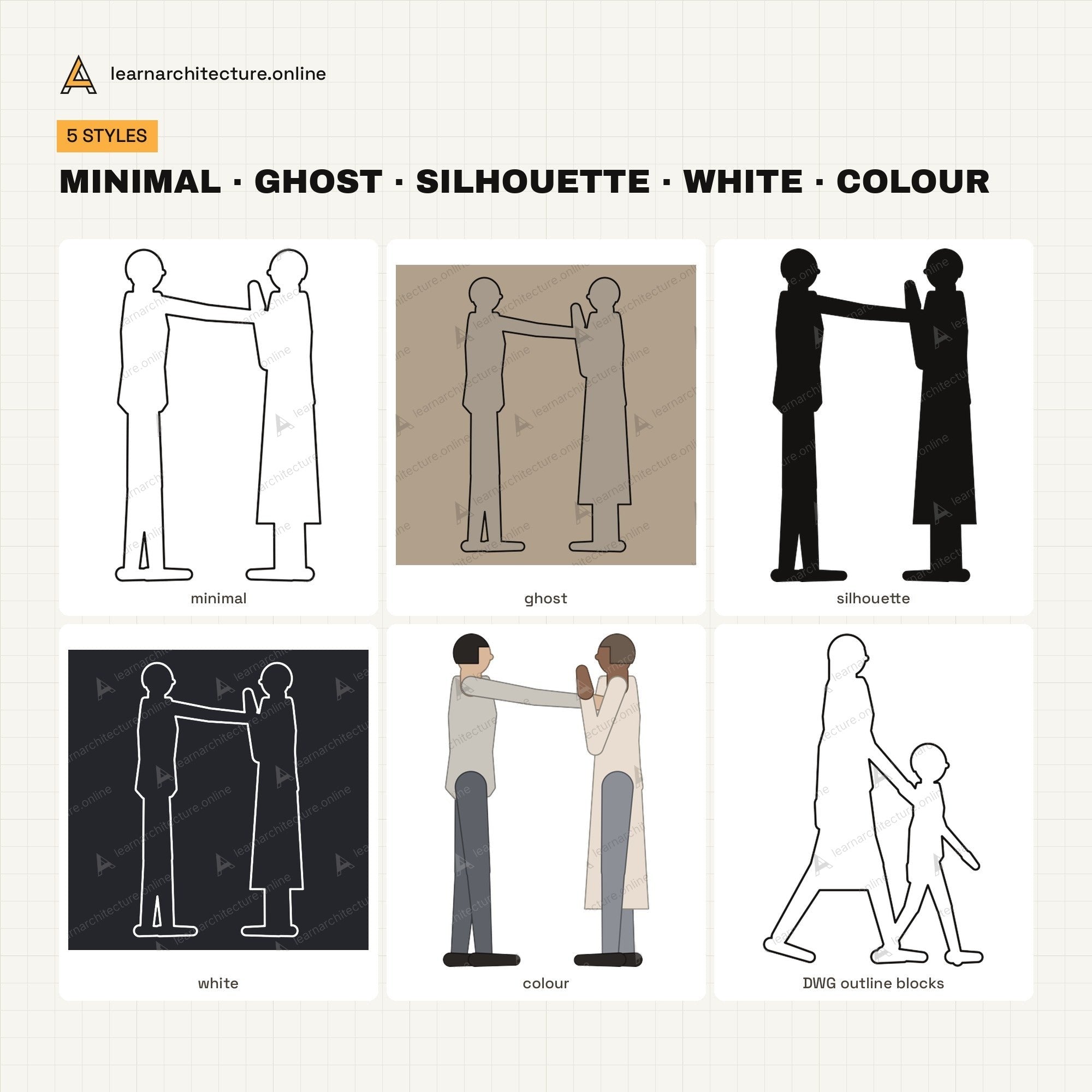 Minimal Line People Groups, Kids and Seated styles