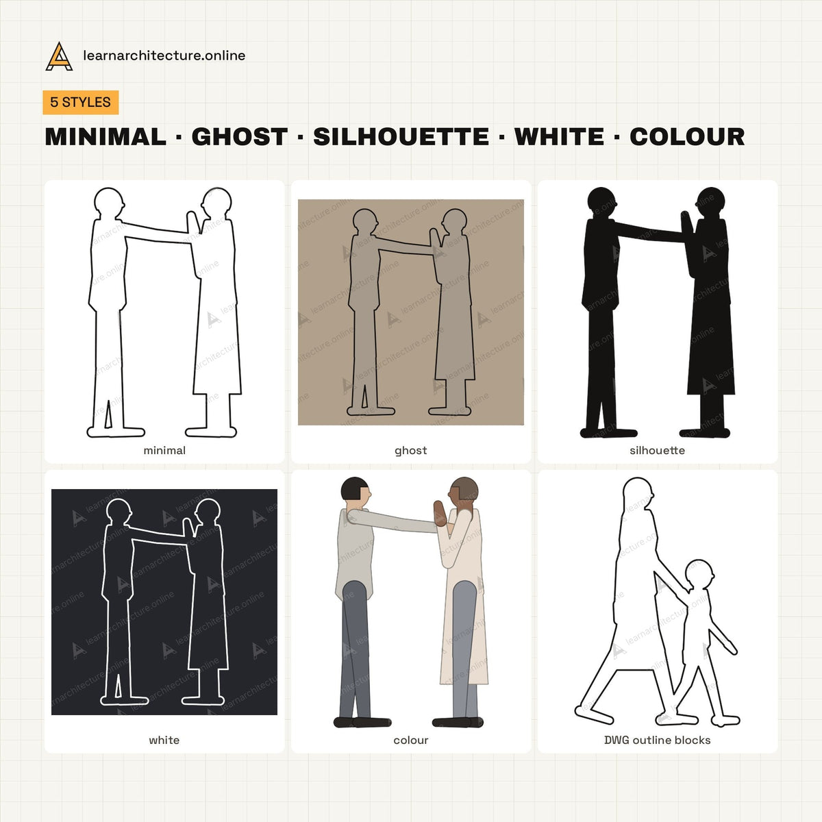 Minimal Line People Groups, Kids and Seated styles
